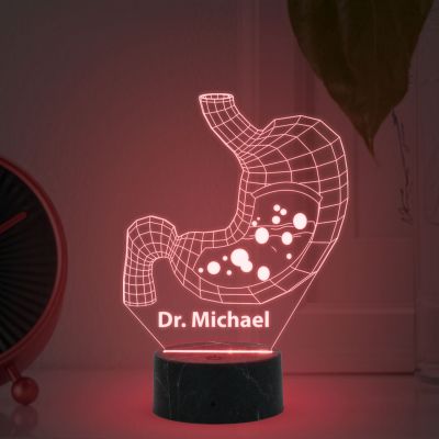 Customized with Name 3D Illusion Stomach Led Lamp Gift for Gastroenterologist Doctor